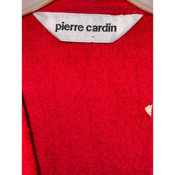 Pierre Cardin Mens Red Ultra lour Thick Terry Cloth Bathrobe One Size - Picture 6 of 6